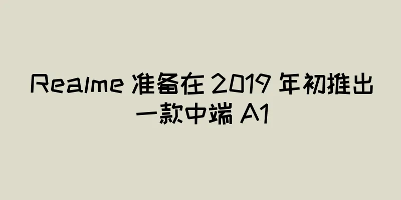 Realme 准备在 2019 年初推出一款中端 A1