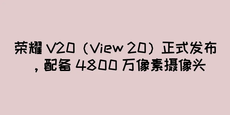 荣耀 V20（View 20）正式发布，配备 4800 万像素摄像头