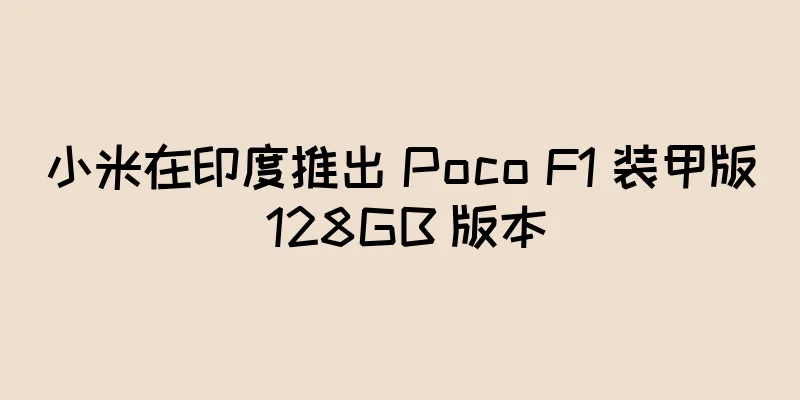 小米在印度推出 Poco F1 装甲版 128GB 版本