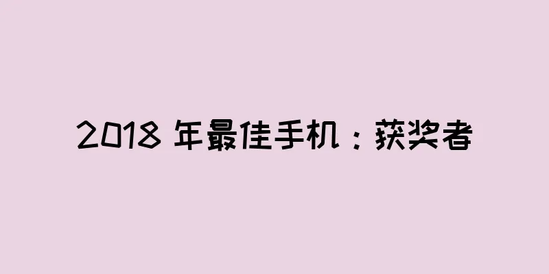 2018 年最佳手机：获奖者