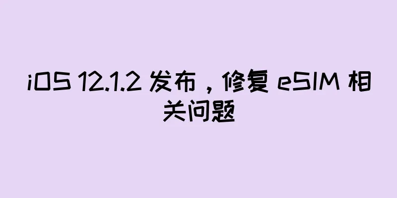 iOS 12.1.2 发布，修复 eSIM 相关问题