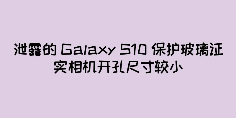 泄露的 Galaxy S10 保护玻璃证实相机开孔尺寸较小