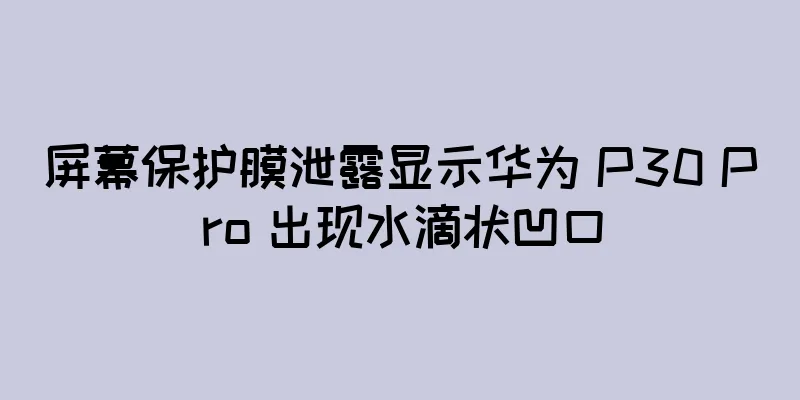 屏幕保护膜泄露显示华为 P30 Pro 出现水滴状凹口