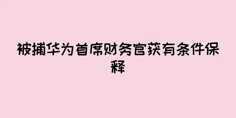 被捕华为首席财务官获有条件保释