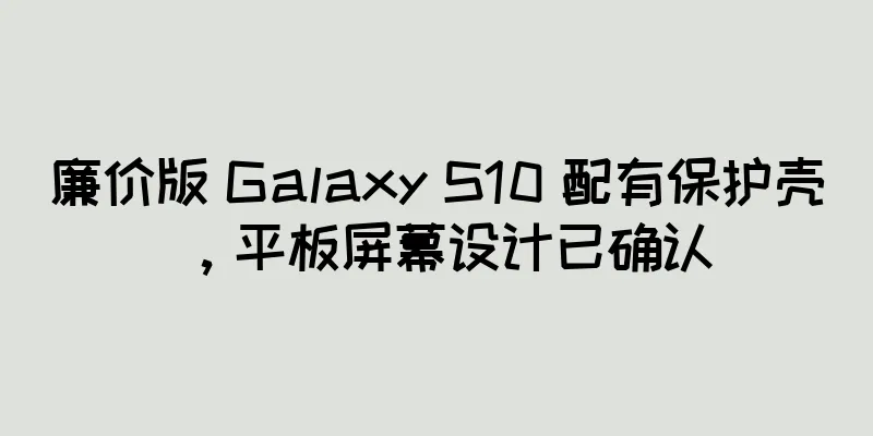 廉价版 Galaxy S10 配有保护壳，平板屏幕设计已确认