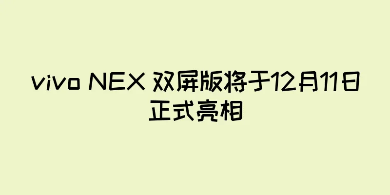 vivo NEX 双屏版将于12月11日正式亮相