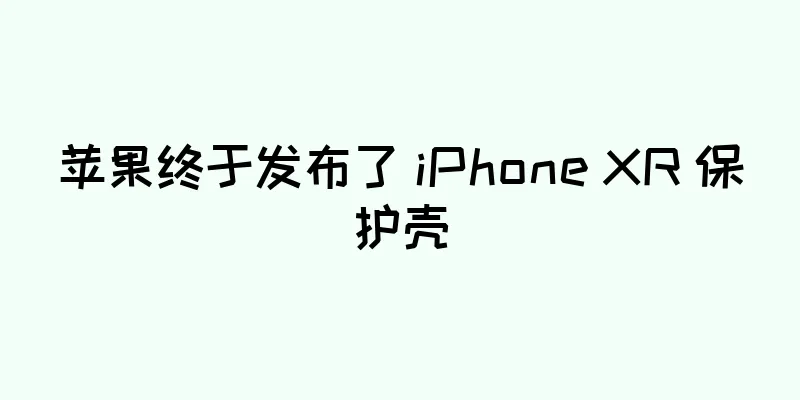 苹果终于发布了 iPhone XR 保护壳