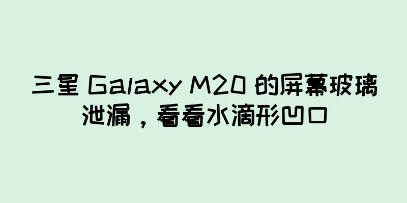 三星 Galaxy M20 的屏幕玻璃泄漏，看看水滴形凹口