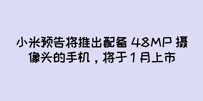 小米预告将推出配备 48MP 摄像头的手机，将于 1 月上市