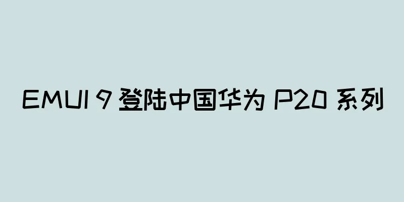 EMUI 9 登陆中国华为 P20 系列