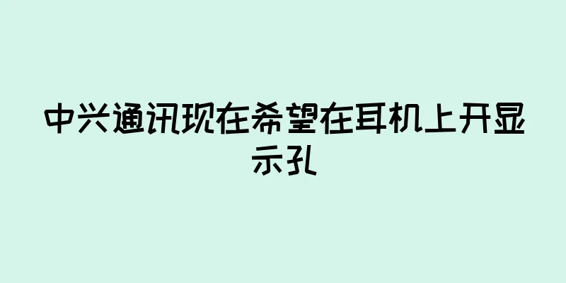 中兴通讯现在希望在耳机上开显示孔