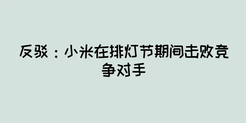 反驳：小米在排灯节期间击败竞争对手