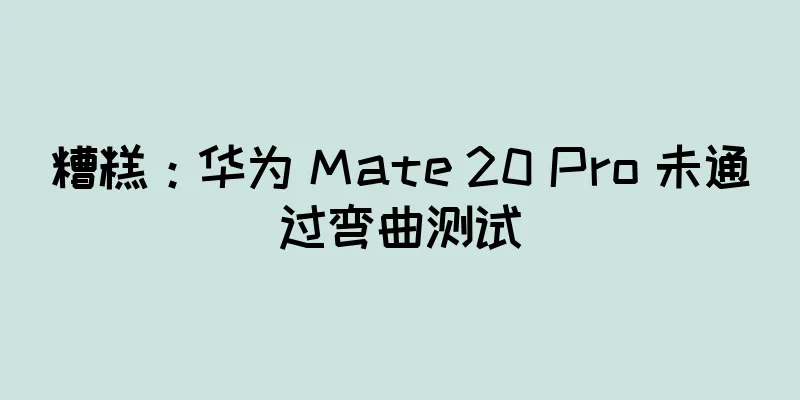糟糕：华为 Mate 20 Pro 未通过弯曲测试
