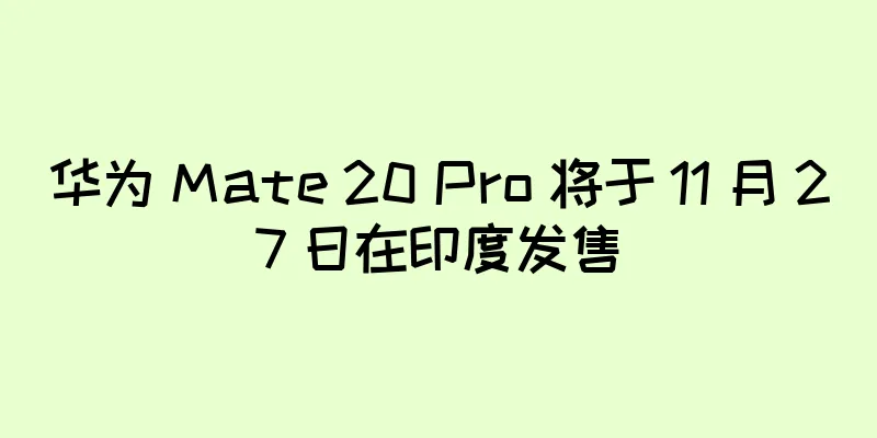 华为 Mate 20 Pro 将于 11 月 27 日在印度发售