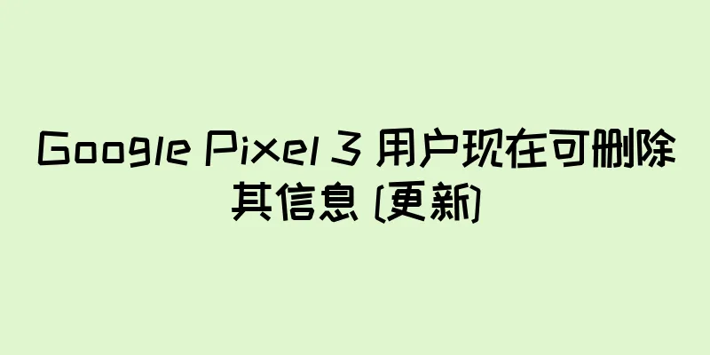 Google Pixel 3 用户现在可删除其信息 [更新]
