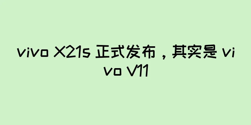 vivo X21s 正式发布，其实是 vivo V11