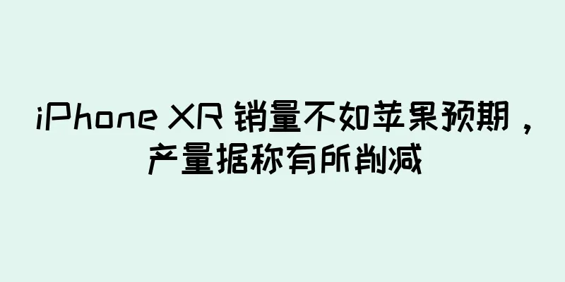 iPhone XR 销量不如苹果预期，产量据称有所削减