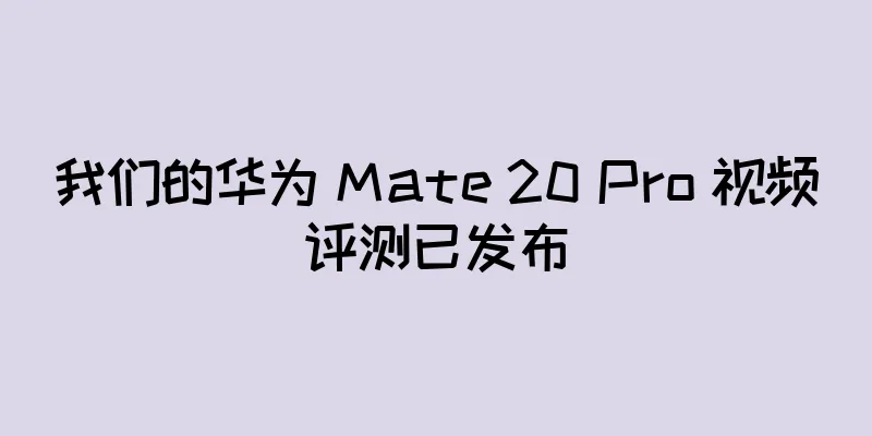 我们的华为 Mate 20 Pro 视频评测已发布