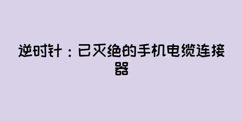 逆时针：已灭绝的手机电缆连接器