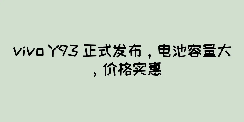vivo Y93 正式发布，电池容量大，价格实惠
