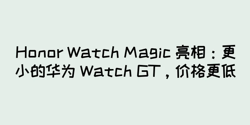 Honor Watch Magic 亮相：更小的华为 Watch GT，价格更低
