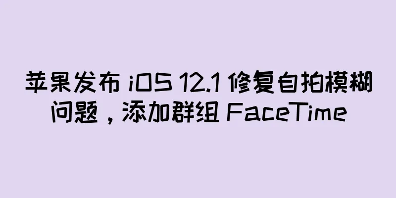 苹果发布 iOS 12.1 修复自拍模糊问题，添加群组 FaceTime