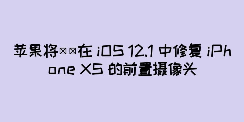 苹果将​​在 iOS 12.1 中修复 iPhone XS 的前置摄像头