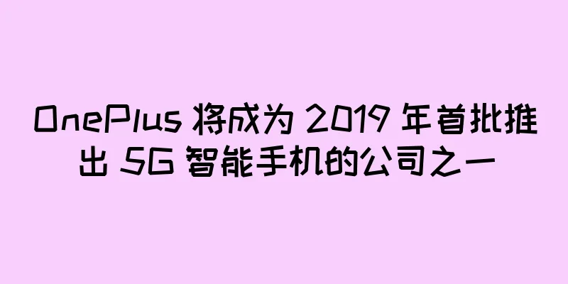 OnePlus 将成为 2019 年首批推出 5G 智能手机的公司之一