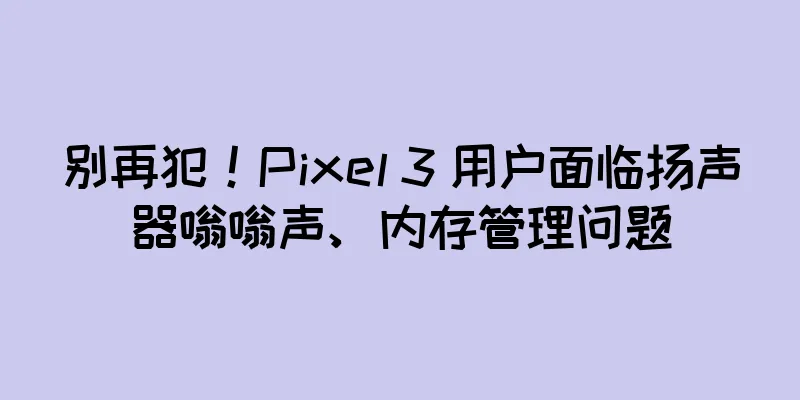 别再犯！Pixel 3 用户面临扬声器嗡嗡声、内存管理问题