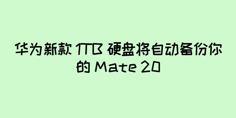 华为新款 1TB 硬盘将自动备份你的 Mate 20