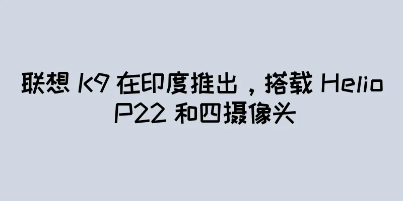 联想 K9 在印度推出，搭载 Helio P22 和四摄像头
