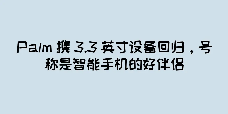 Palm 携 3.3 英寸设备回归，号称是智能手机的好伴侣