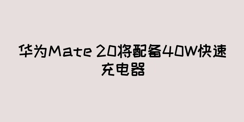 华为Mate 20将配备40W快速充电器