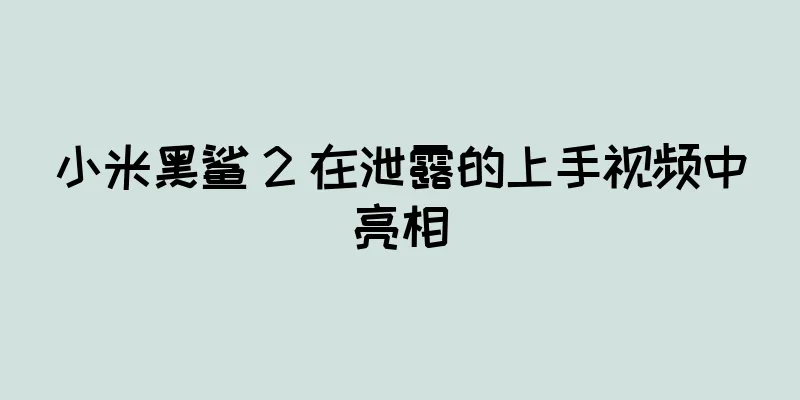 小米黑鲨 2 在泄露的上手视频中亮相
