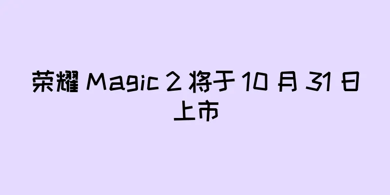 荣耀 Magic 2 将于 10 月 31 日上市