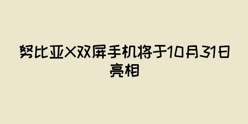 努比亚X双屏手机将于10月31日亮相