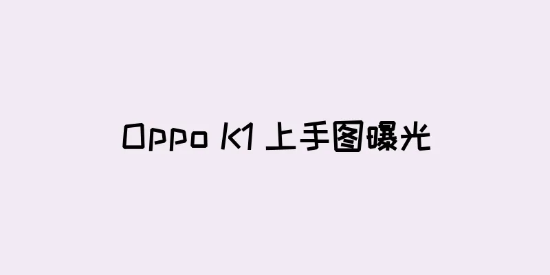 Oppo K1 上手图曝光