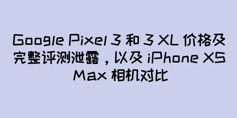 Google Pixel 3 和 3 XL 价格及完整评测泄露，以及 iPhone XS Max 相机对比