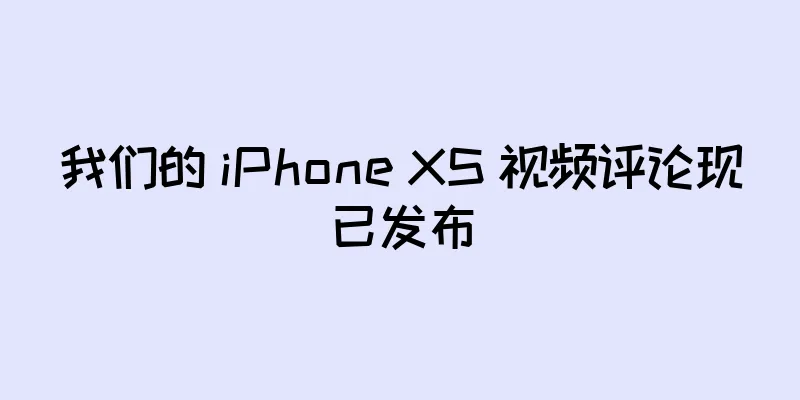 我们的 iPhone XS 视频评论现已发布