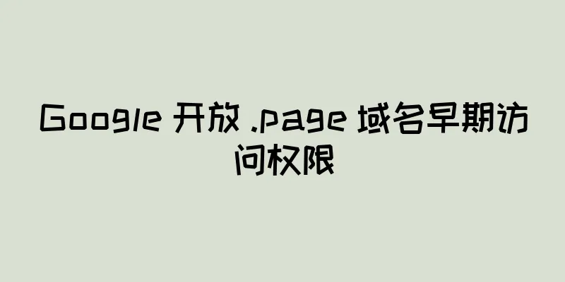 Google 开放 .page 域名早期访问权限