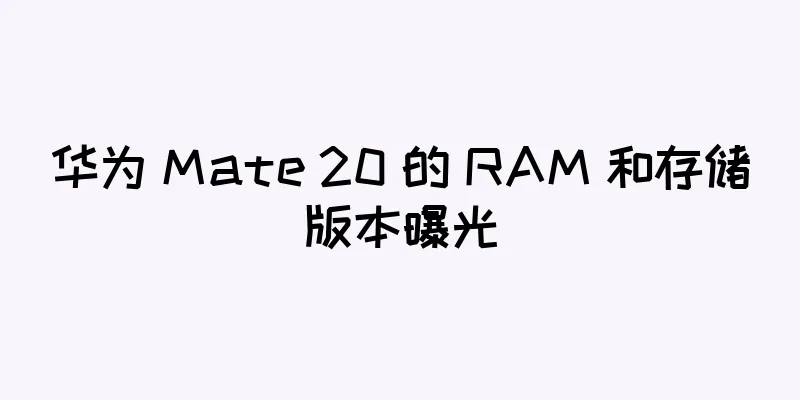 华为 Mate 20 的 RAM 和存储版本曝光