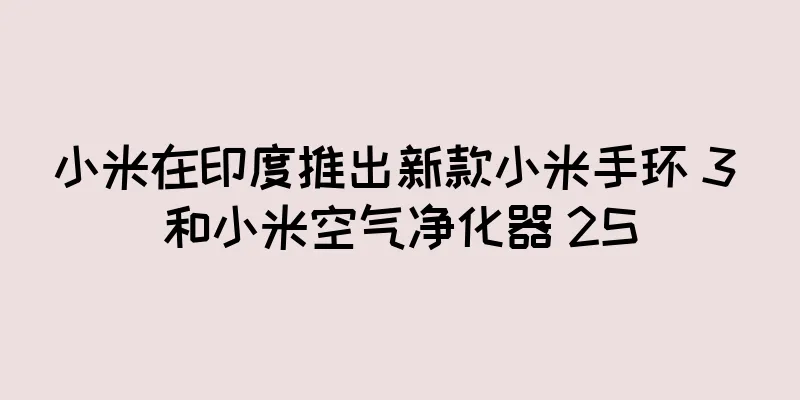 小米在印度推出新款小米手环 3 和小米空气净化器 2S