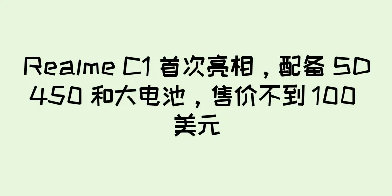 Realme C1 首次亮相，配备 SD450 和大电池，售价不到 100 美元
