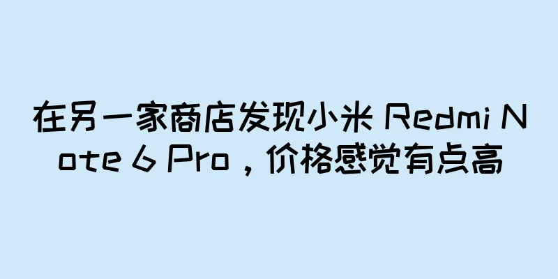 在另一家商店发现小米 Redmi Note 6 Pro，价格感觉有点高