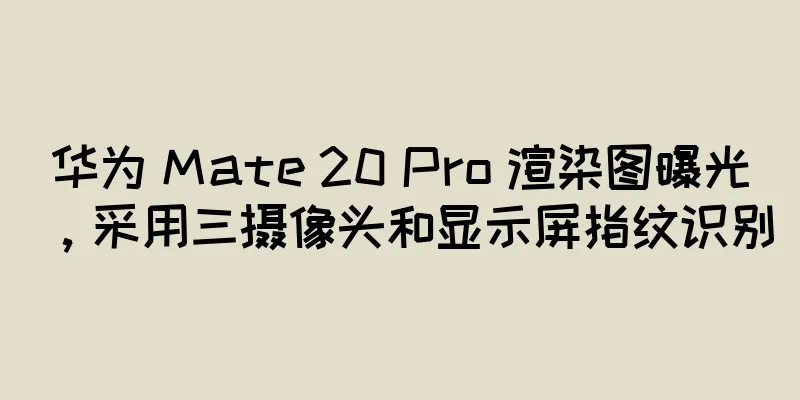 华为 Mate 20 Pro 渲染图曝光，采用三摄像头和显示屏指纹识别