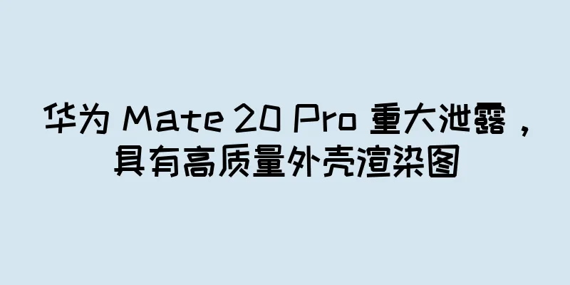 华为 Mate 20 Pro 重大泄露，具有高质量外壳渲染图