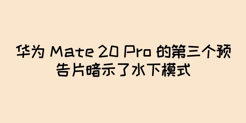 华为 Mate 20 Pro 的第三个预告片暗示了水下模式
