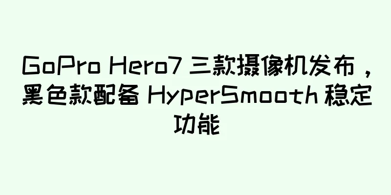 GoPro Hero7 三款摄像机发布，黑色款配备 HyperSmooth 稳定功能