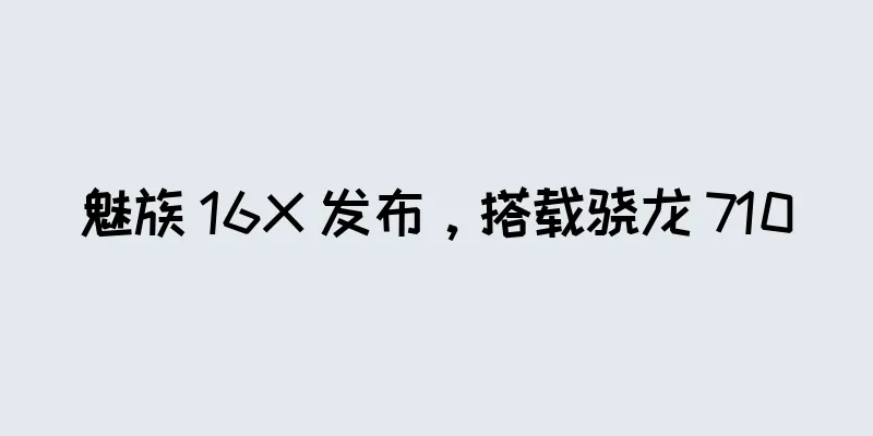 魅族 16X 发布，搭载骁龙 710