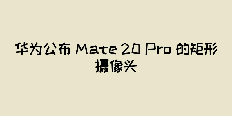 华为公布 Mate 20 Pro 的矩形摄像头